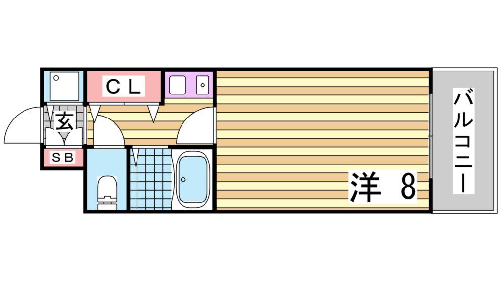 リーガル神戸元町(1K/1階)の間取り写真