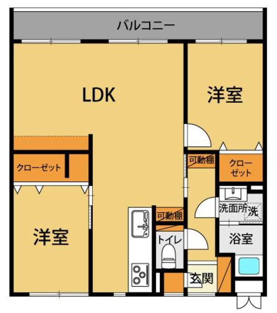 メゾン・ヤナセ(2LDK/1階)の間取り写真