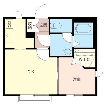 すずらんパークヒルズ(1DK/1階)の間取り写真