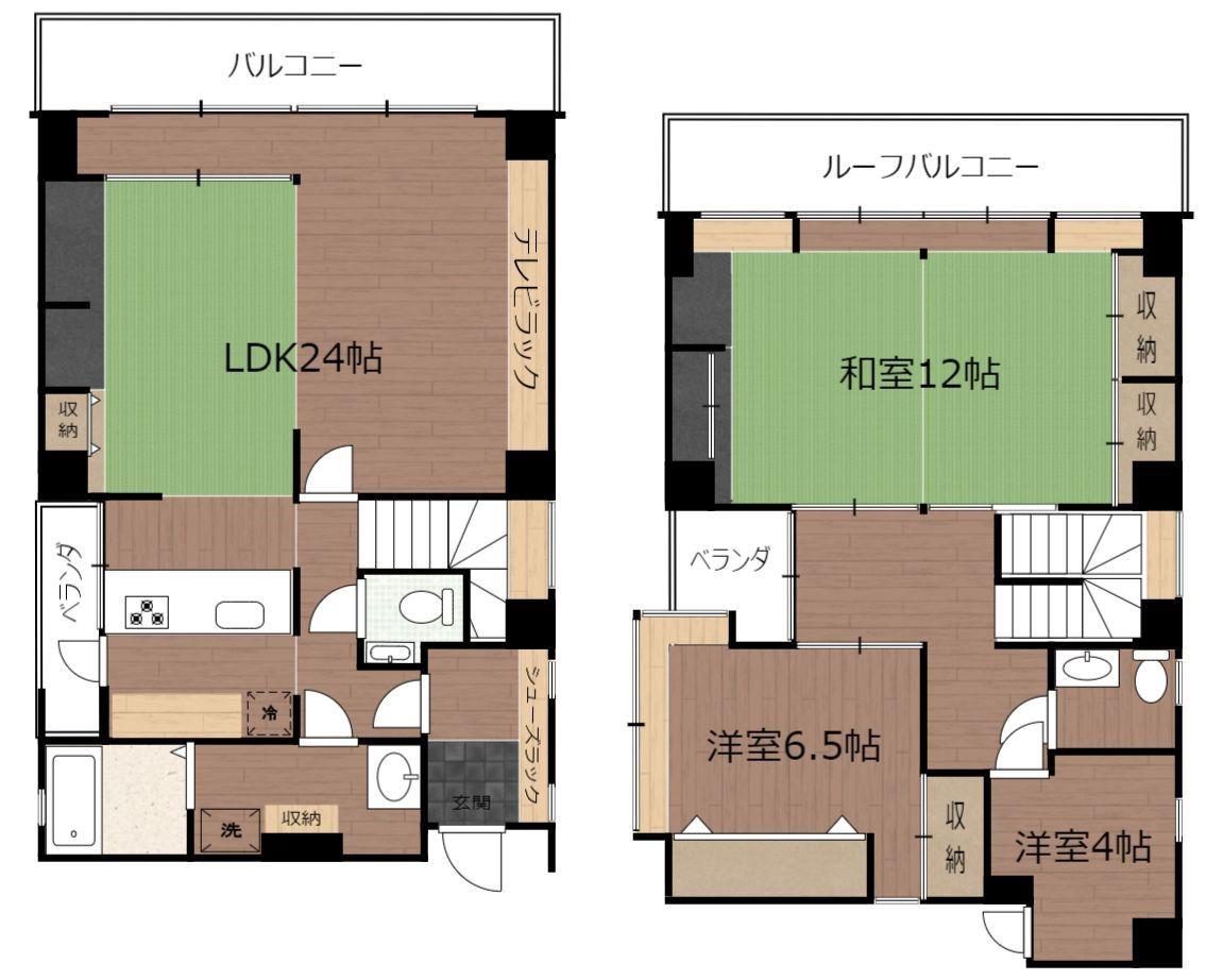 千鳥ビル(3LDK/8階)の間取り写真