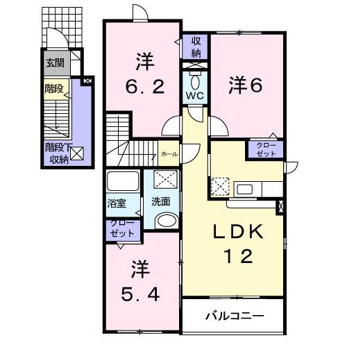 フローレスB(3LDK/2階)の間取り写真