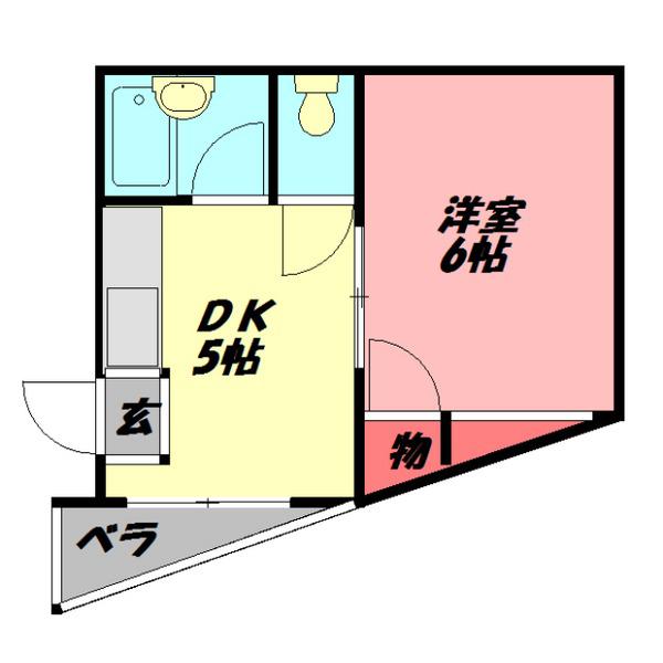 栄町ハイツ(1DK/3階)の間取り写真
