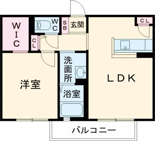 パークサイドヴィラ  C棟(1LDK/2階)の間取り写真