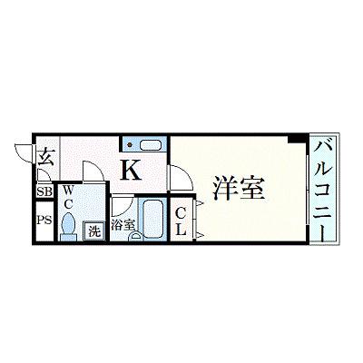 F・Hグリーンロイヤル高槻(1K/4階)の間取り写真