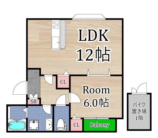 フリータイムコート清水(1SLDK/3階)の間取り写真