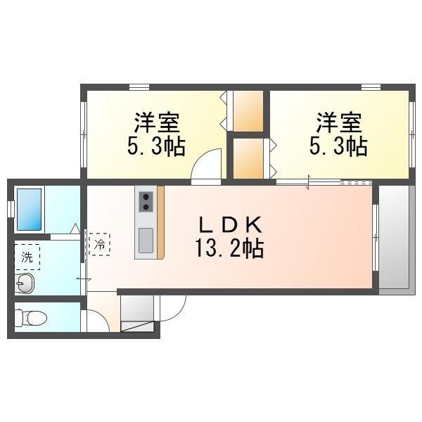 NOVA COURT(2LDK/3階)の間取り写真
