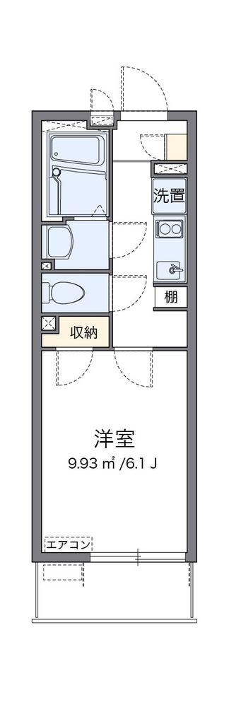 クレイノボナール(1K/2階)の間取り写真