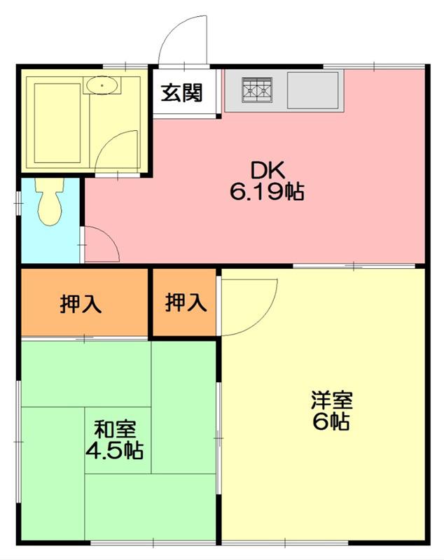 コーポミネ(2DK/2階)の間取り写真