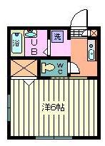 ヤマダハイツ(1K/1階)の間取り写真