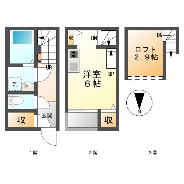 ルークス名古屋(1K/1階)の間取り写真