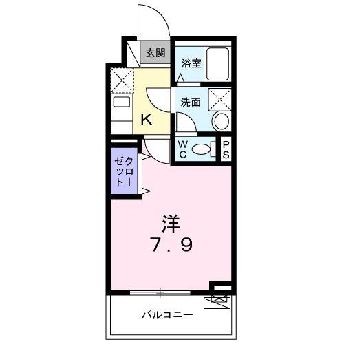 フィーカ蒲田(1K/2階)の間取り写真