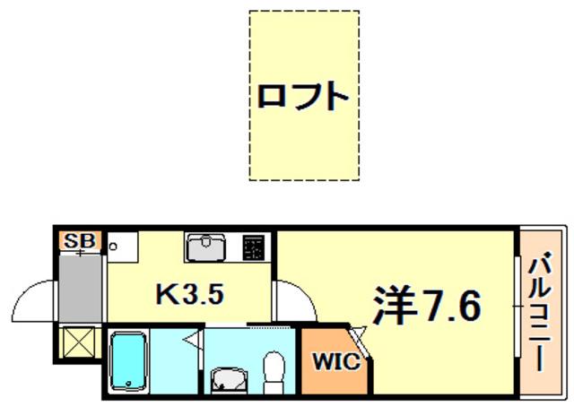 ワコーレヴィアノ須磨関守(1K/2階)の間取り写真