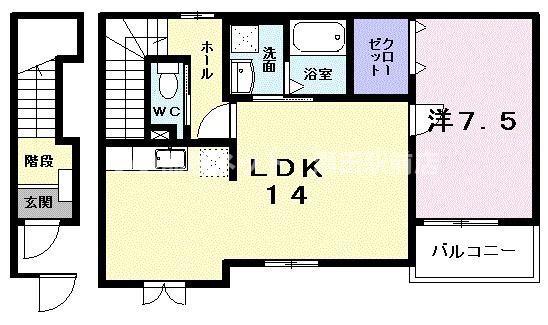 ボヌール エテルノ(1LDK/2階)の間取り写真