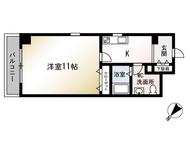 露木中川ビル(1K/5階)の間取り写真