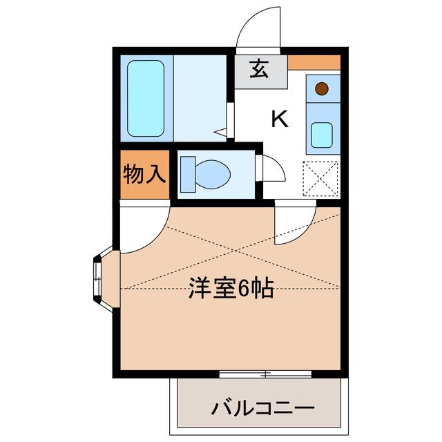 ルネスガーデン(1K/2階)の間取り写真