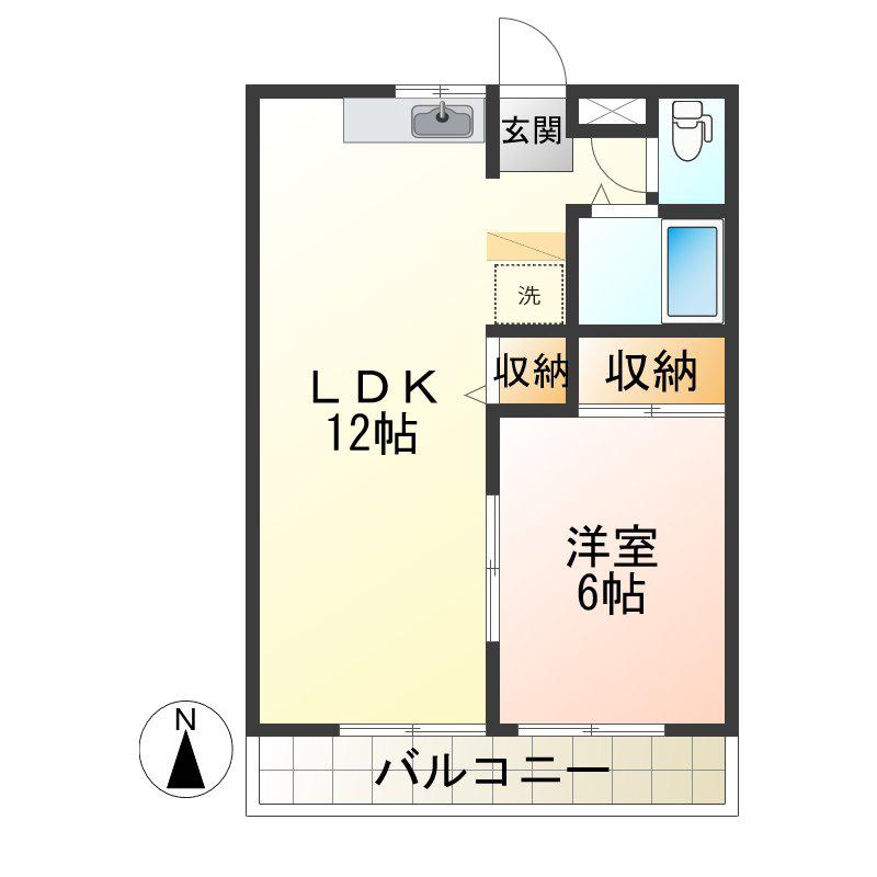 ラビットハウス白山II(1LDK/1階)の間取り写真