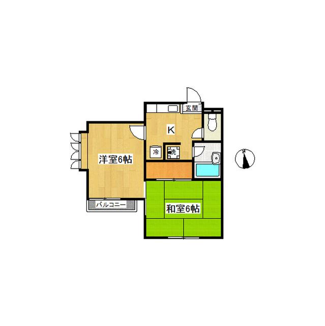 トレド原宿A棟(2K/2階)の間取り写真