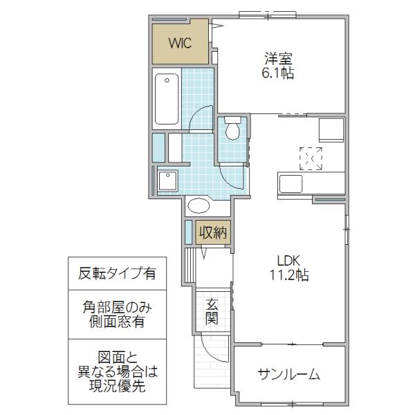 プランドールA(1LDK/1階)の間取り写真