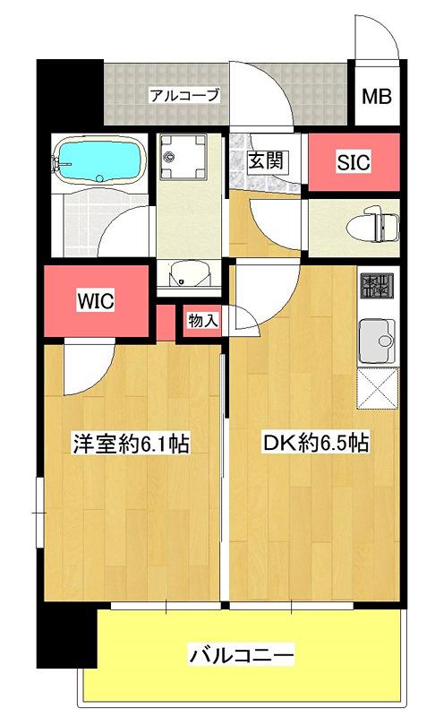 エステムコート中之島GATEII(1K/4階)の間取り写真