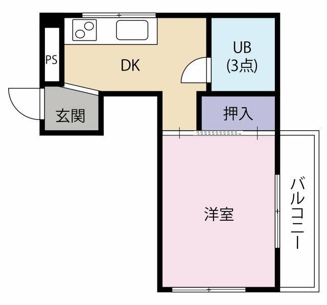 プリベイル池上(1K/3階)の間取り写真