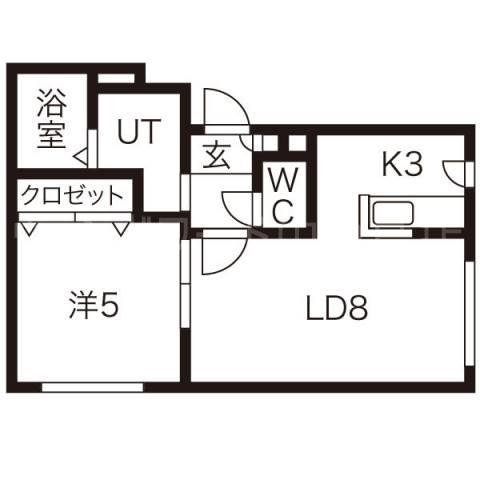 アクアベール豊平(1LDK/1階)の間取り写真