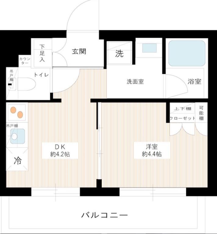 ARCOBALENO ITABASHISAKURAGAWA(1DK/3階)の間取り写真