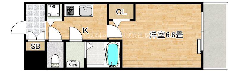 S-RESIDECE堺湊駅前AZURE(1K/3階)の間取り写真