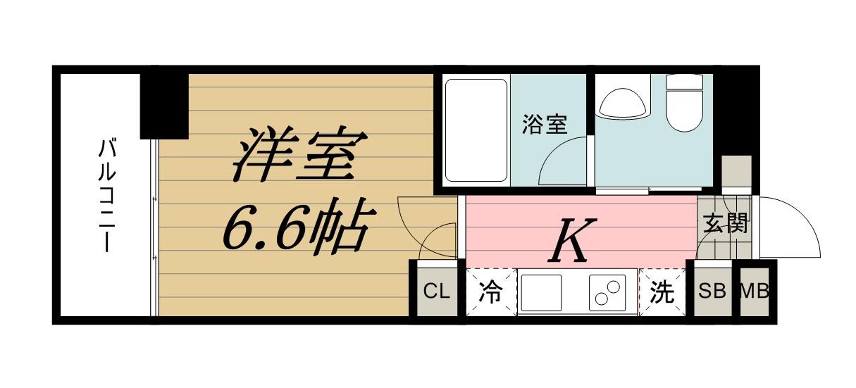 SEASCAPE千葉みなと(1K/12階)の間取り写真