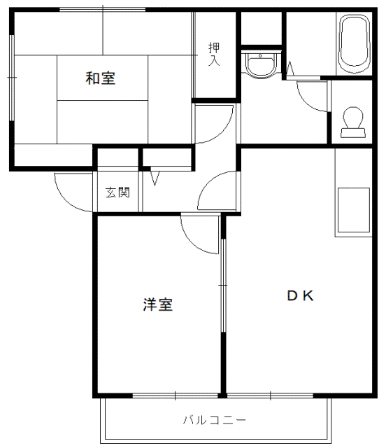 グリーンヒルズ梅ノ木(2DK/2階)の間取り写真
