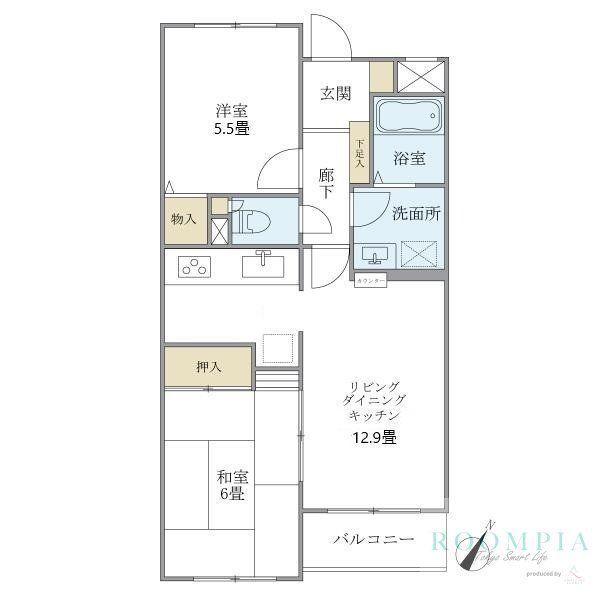 クレールベール碑文谷(2LDK/1階)の間取り写真