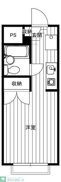 ヴァンベール(1K/1階)の間取り写真