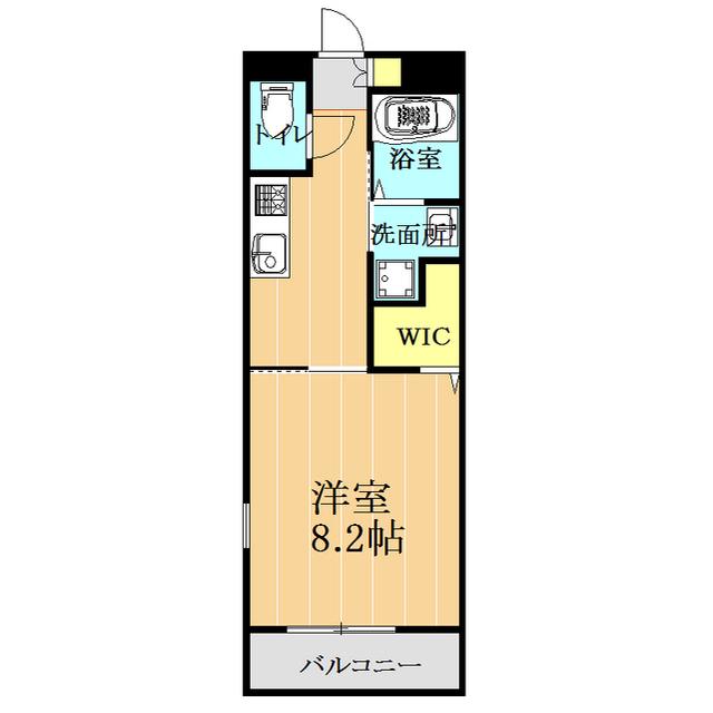 エフィシア新外(1K/1階)の間取り写真