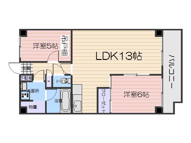 コープ野村深江橋(2LDK/3階)の間取り写真