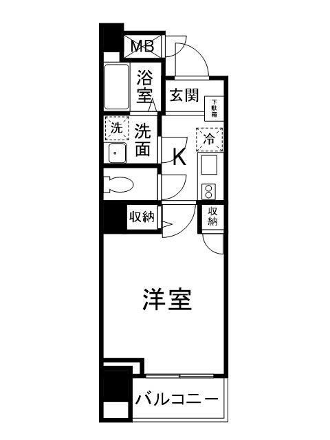 リヨンドール大泉学園(1K/7階)の間取り写真