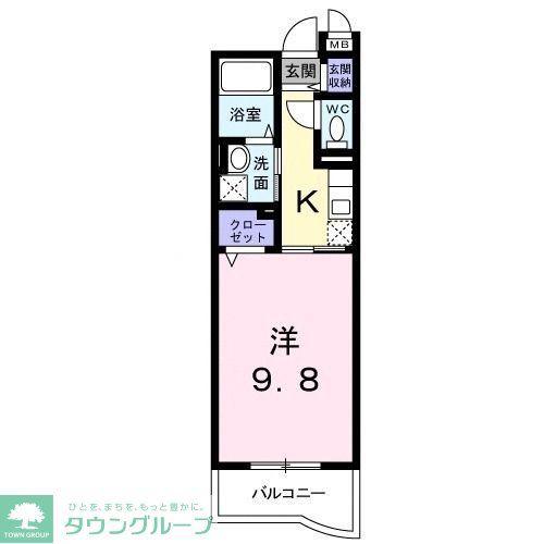 リバーストーンIII(1K/3階)の間取り写真