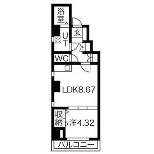 エイトエムジー名駅(1LDK/4階)の間取り写真