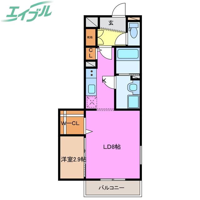 アルフレンテ(1LDK/2階)の間取り写真
