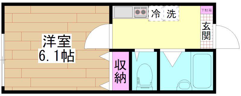 G.FLAPII(1K/3階)の間取り写真