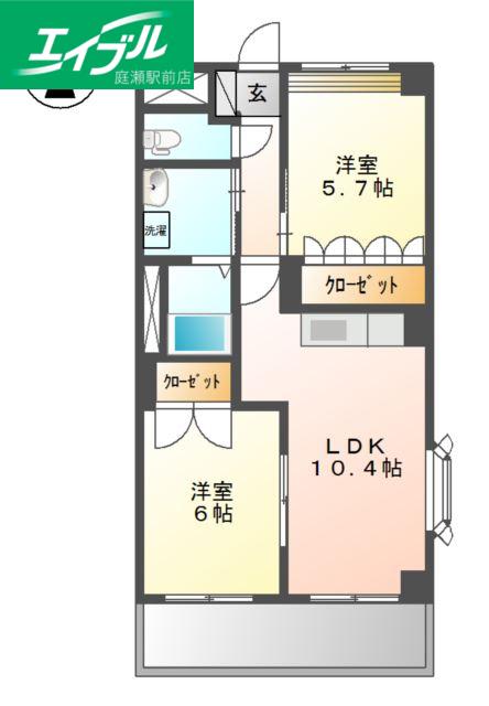 グランパレス・K(2LDK/2階)の間取り写真
