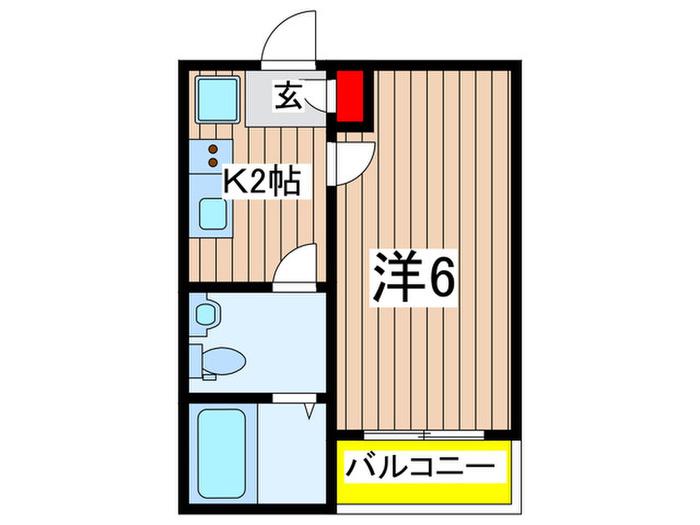 アザーレ・バモス向ケ丘遊園(1K/1階)の間取り写真