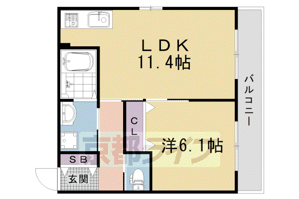 グレース大原(1LDK/2階)の間取り写真