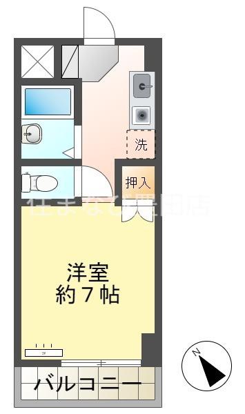 ピア ボナール(1K/1階)の間取り写真