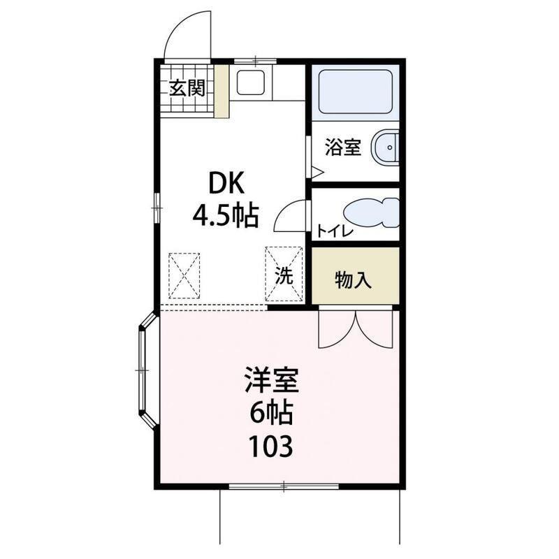メゾン茜(1DK/1階)の間取り写真