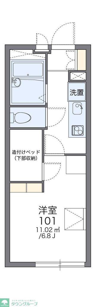 レオパレスシャルムII(1K/1階)の間取り写真