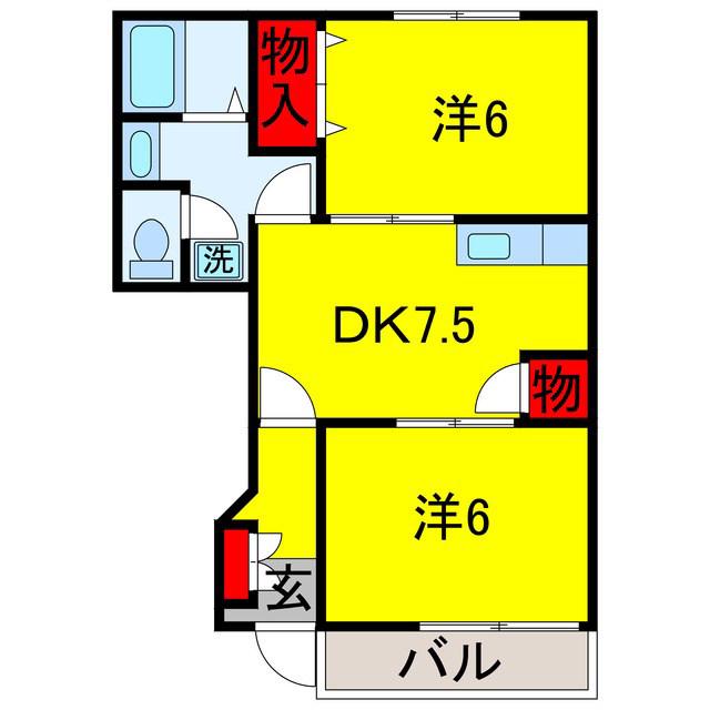 アメニティーハウス白金(2DK/1階)の間取り写真