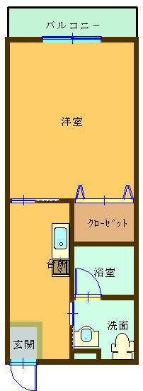グリーンテラス(1K/2階)の間取り写真