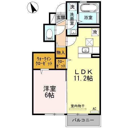 ミルキーコート(1LDK/1階)の間取り写真