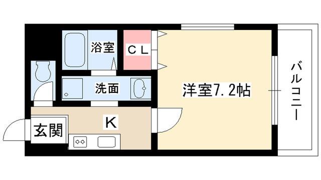 イースタンヒルズ一社(1K/2階)の間取り写真