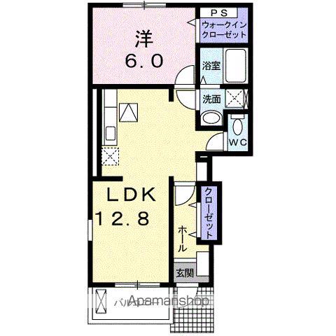 パークプレッソ雅I(1LDK/1階)の間取り写真