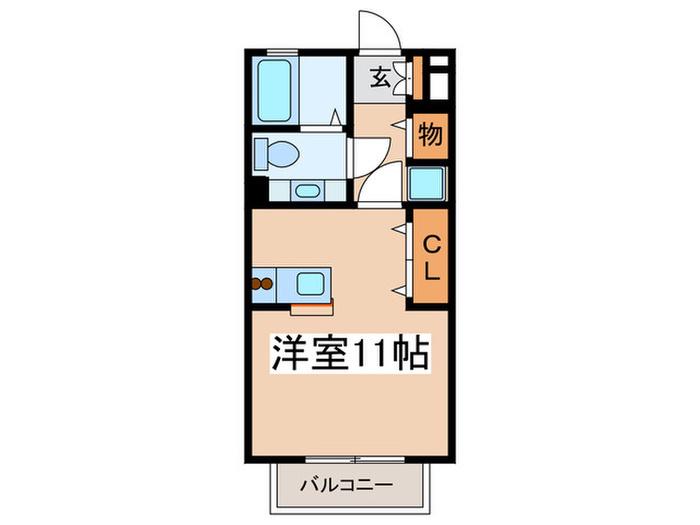 エトワール(ワンルーム/2階)の間取り写真